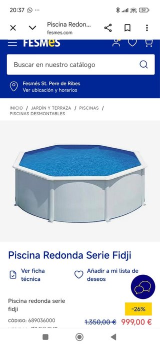 Piscina Redonda Fesmés Serie Fidji 3,05x1,20