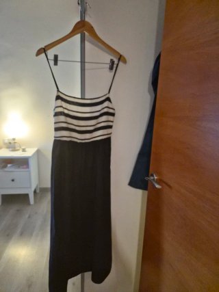 Vestido largo rayas y negro
