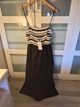 Vestido largo rayas y negro