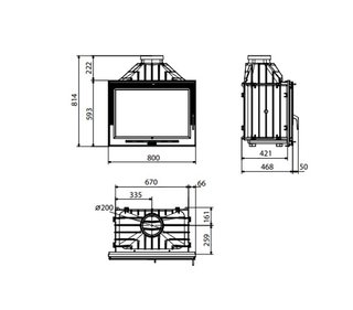 Chimenea Mármol Travertino + Estufa Hergom H-03