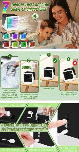 Enfriador USB AUIFFER Depósito de agua de 500 ml