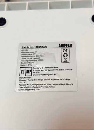 Enfriador USB AUIFFER Depósito de agua de 500 ml