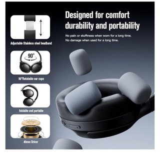 Cuffie MANAYO Bluetooth Over-Ear ANC Nere