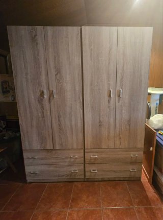 2 Armario de madera 2 puertas y 2 cajones cada uno