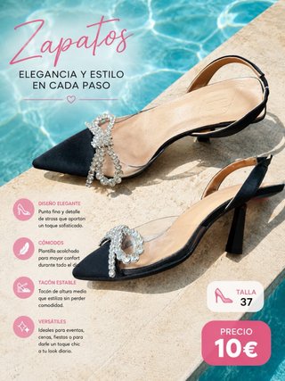 Zapatos de tacón elegantes con pedrería