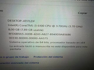 Torre PC i3 6100 8GB RAM 500GB SSD