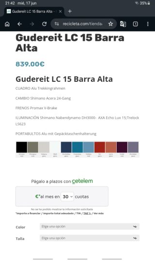 Bicicleta Gudereit LC 15 Negra