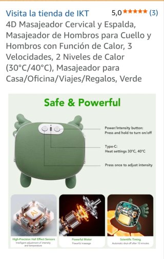 Masajeador cuello y espalda verde
