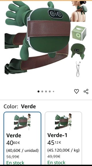 Masajeador cuello y espalda verde