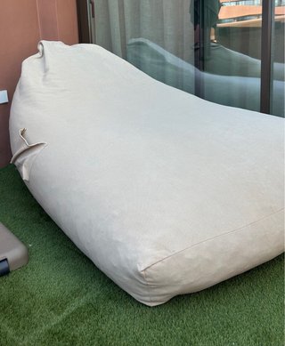 Puff de jardín beige