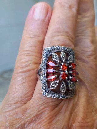 Anello Argento 925 con granati
