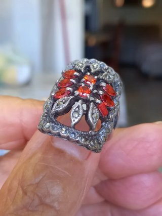 Anello Argento 925 con granati