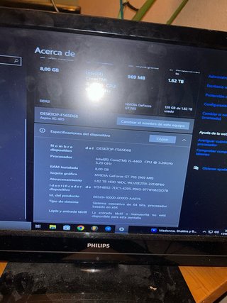 Ordenador Acer Aspire XC-605 completo con monitor