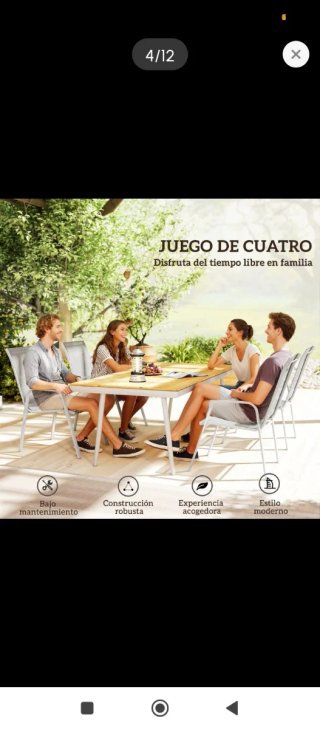 Sillas de jardín apilables (Set de 2)
