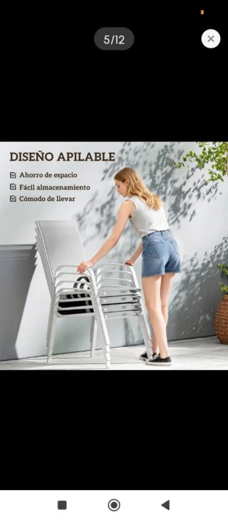 Sillas de jardín apilables (Set de 2)