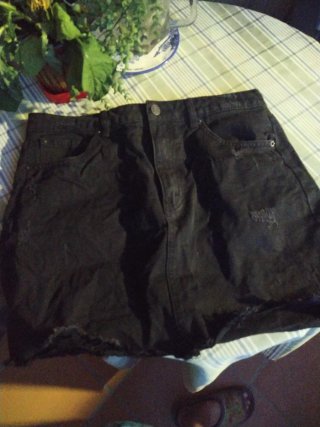 Falda vaquera negra talla 42