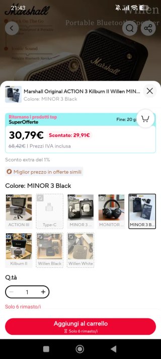 Informazioni su prodotti Marshall, Bose, Apple
