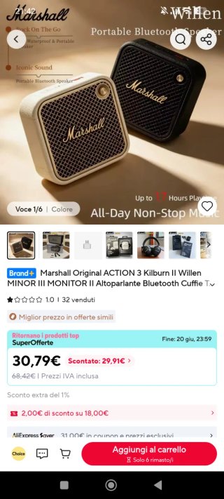 Informazioni su prodotti Marshall, Bose, Apple