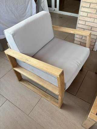 Conjunto sofá exterior madera 4 piezas