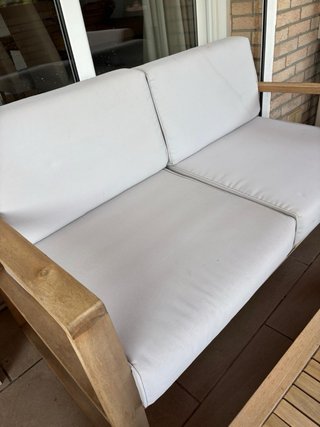 Conjunto sofá exterior madera 4 piezas