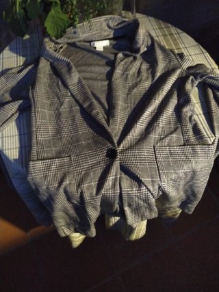 Americana cuadros talla 40 gris