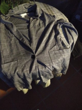 Americana cuadros talla 40 gris