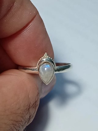 Anillo Plata Ley Luna Piedra Lágrima