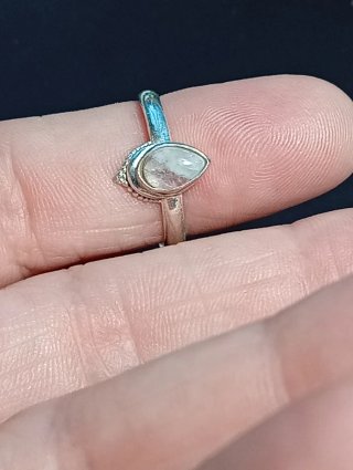 Anillo Plata Ley Luna Piedra Lágrima