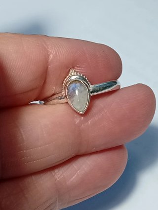 Anillo Plata Ley Luna Piedra Lágrima