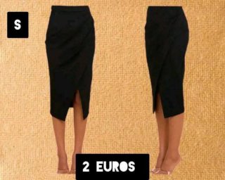 Falda tubo negra talla S
