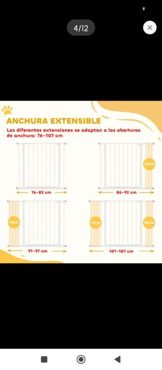 Valla protectora para mascotas blanca