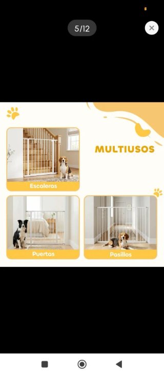 Valla protectora para mascotas blanca