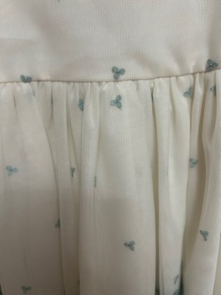 Vestido de fiesta infantil blanco y verde 5 años