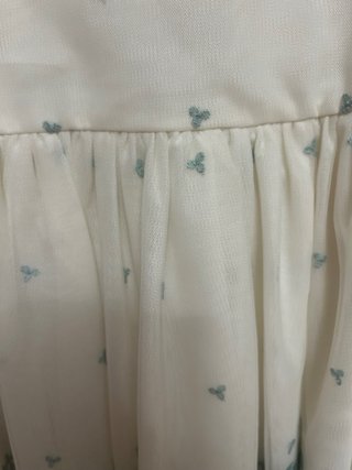Vestido de fiesta infantil blanco y verde 5 años