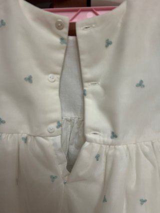 Vestido de fiesta infantil blanco y verde 5 años