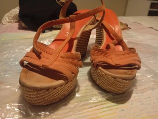 Sandalias Unisa Naranja Cuña
