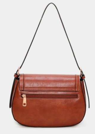Bolso de hombro de cuero marrón