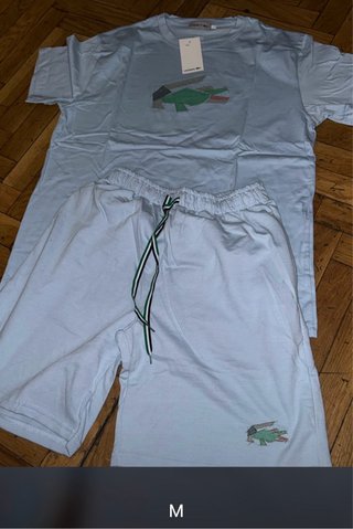 Conjunto Chándal Lacoste Bordado Azul Talla M