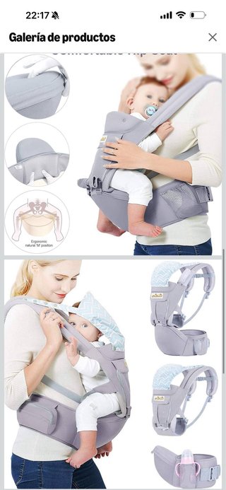 Mochila Portabebés Ergonómica Gris