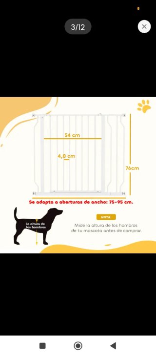 Valla protectora mascotas metal blanca