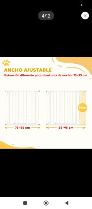 Valla protectora mascotas metal blanca
