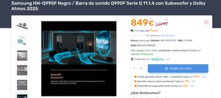 Samsung HW-Q990F Barra Sonido Home Theater