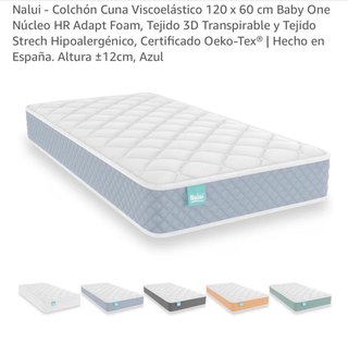 Colchón Cuna Nalui Viscoelástico 120x60cm Azul