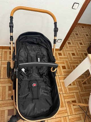 Passeggino nero e dorato