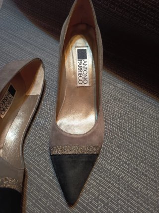 Zapatos Antonio Parriego Tacón Gris y Negro