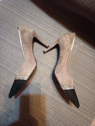 Zapatos Antonio Parriego Tacón Gris y Negro