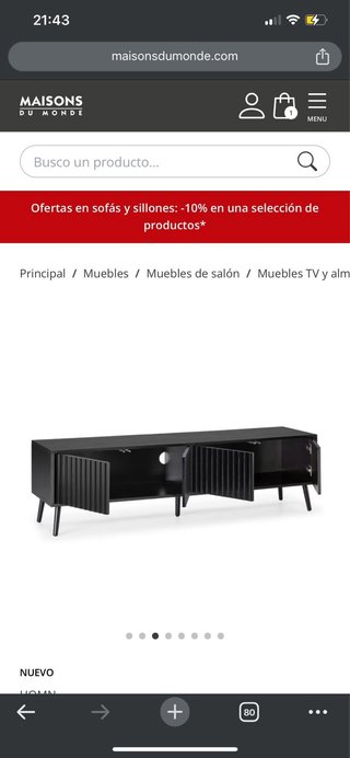 Mueble TV negro Maisons du Monde