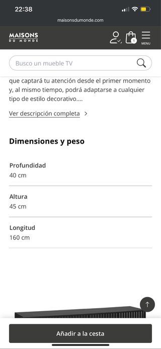 Mueble TV negro Maisons du Monde