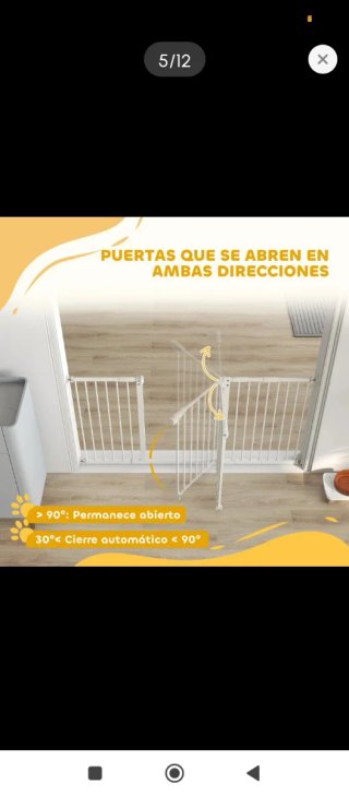 Valla protectora para mascotas metal blanca