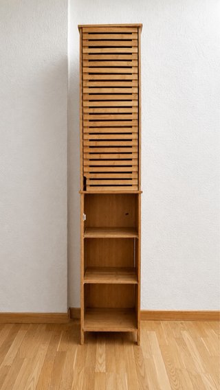 Armario alto bambú/madera baño
